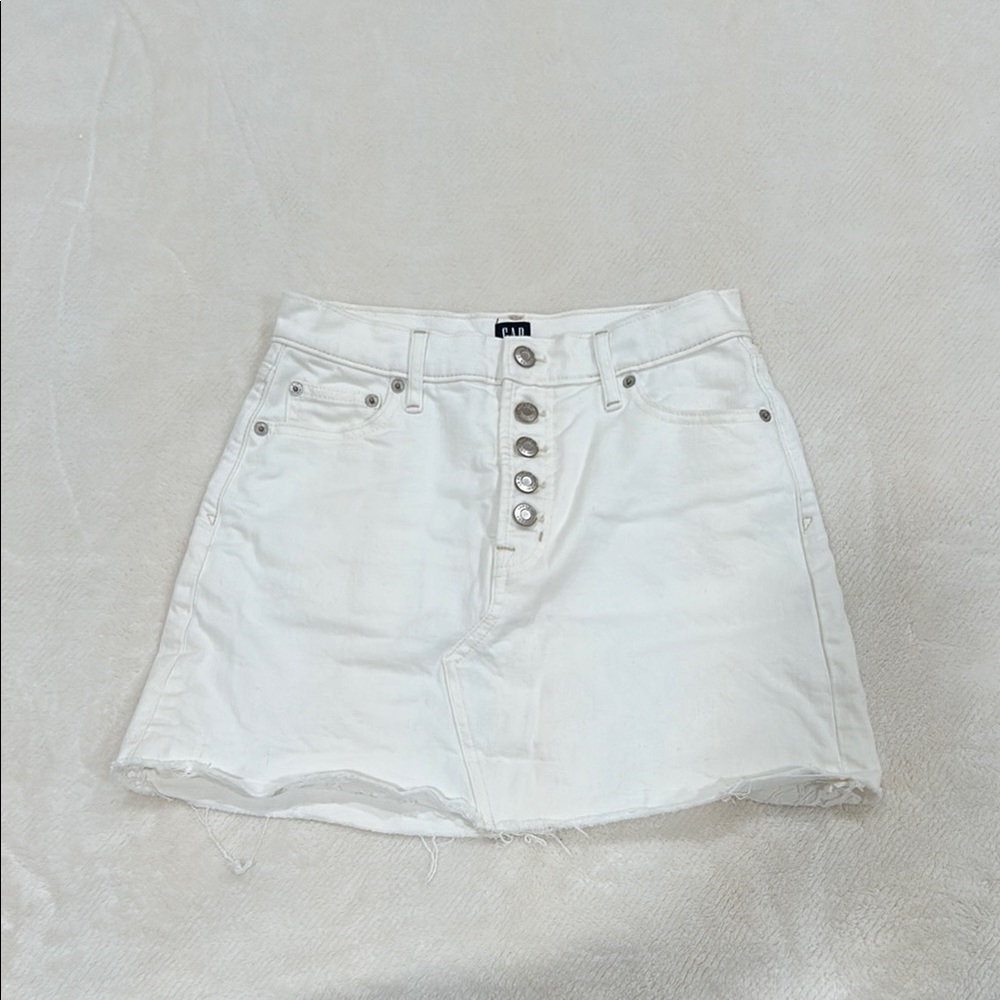 GAP White Denim Mini Skirt